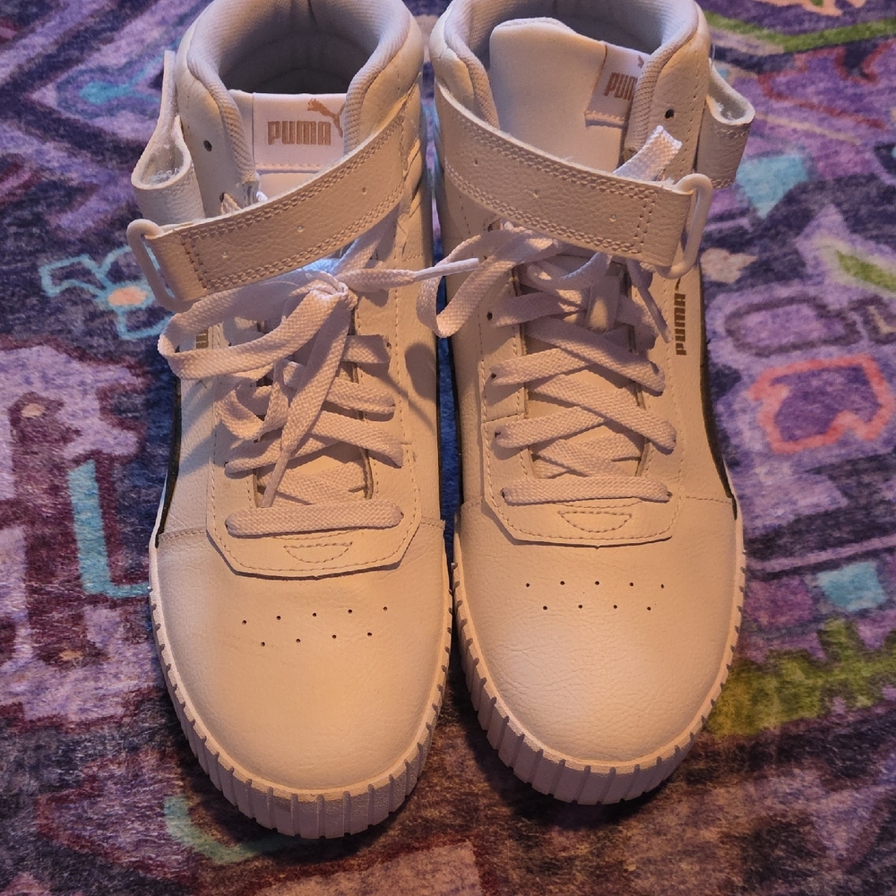 Womens Puma High-Top Sneakers - White - Picture 2 of 10
